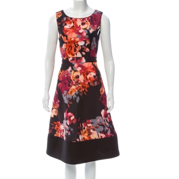 💛 Cynthia Rowley Floral Fit-and-Flare Dress - Picture 1 of 10